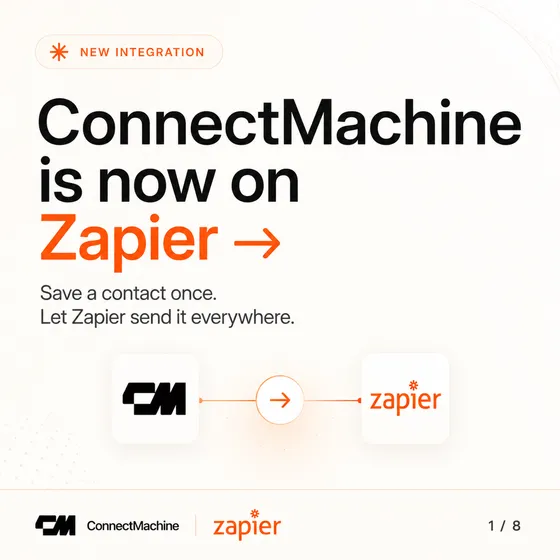 ConnectMachine is now on Zapier: save a contact once, let Zapier send it everywhere
