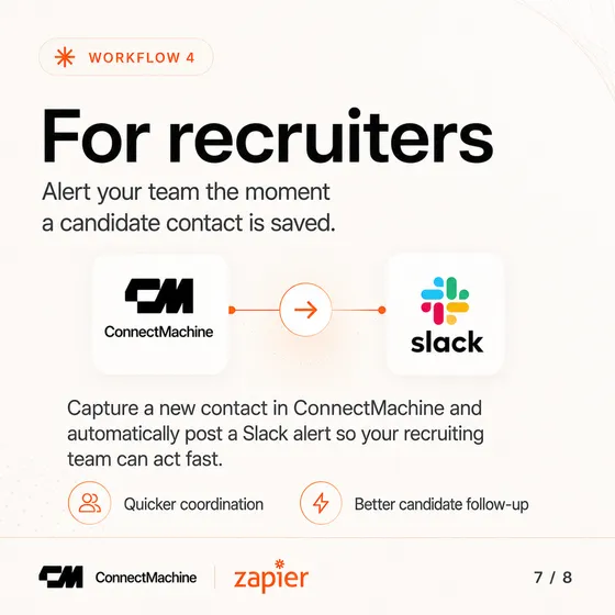 For recruiters: post a Slack alert the moment a candidate contact is saved