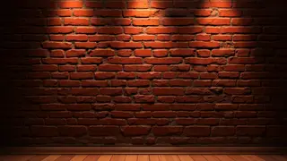 Brick wall with spotlights Zoom virtual background
