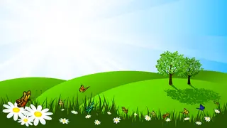 Illustrated meadow Zoom virtual background