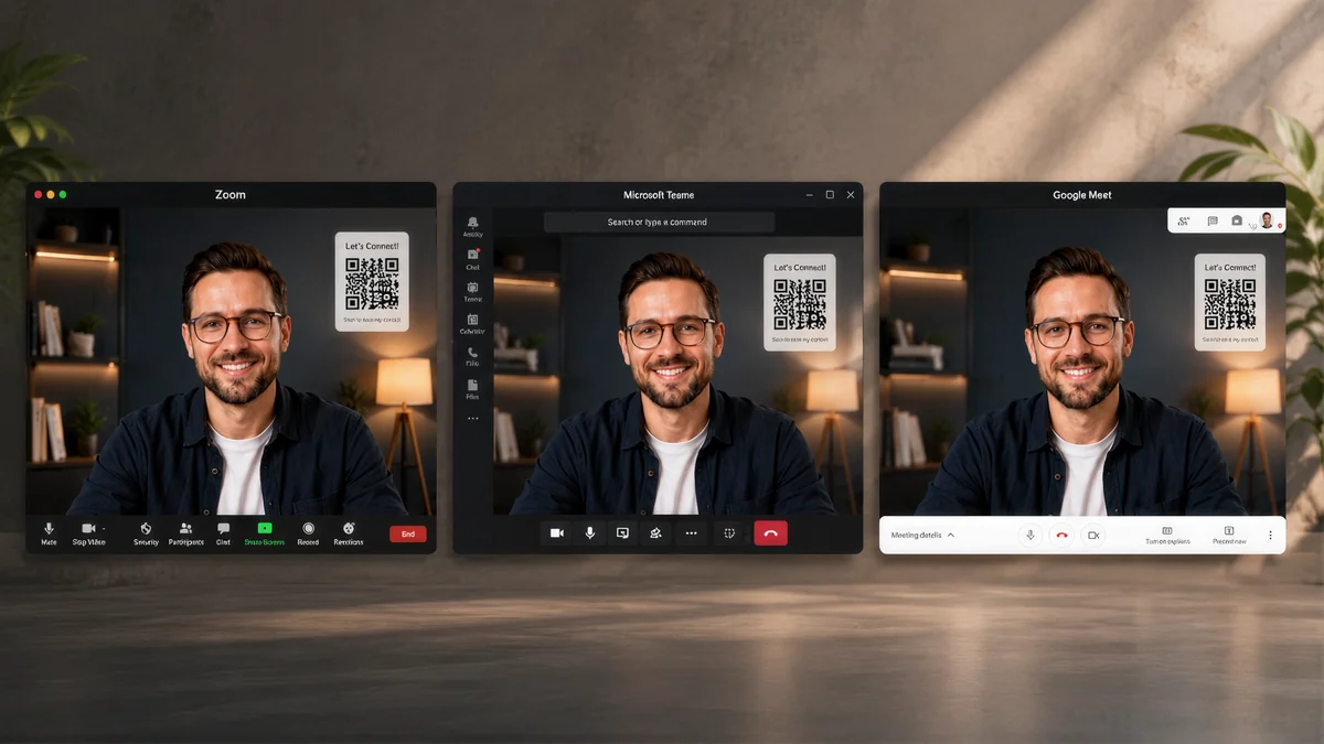 The same virtual background shown in Zoom, Microsoft Teams and Google Meet