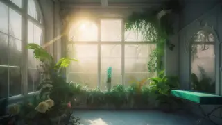 Sunlit conservatory Zoom virtual background