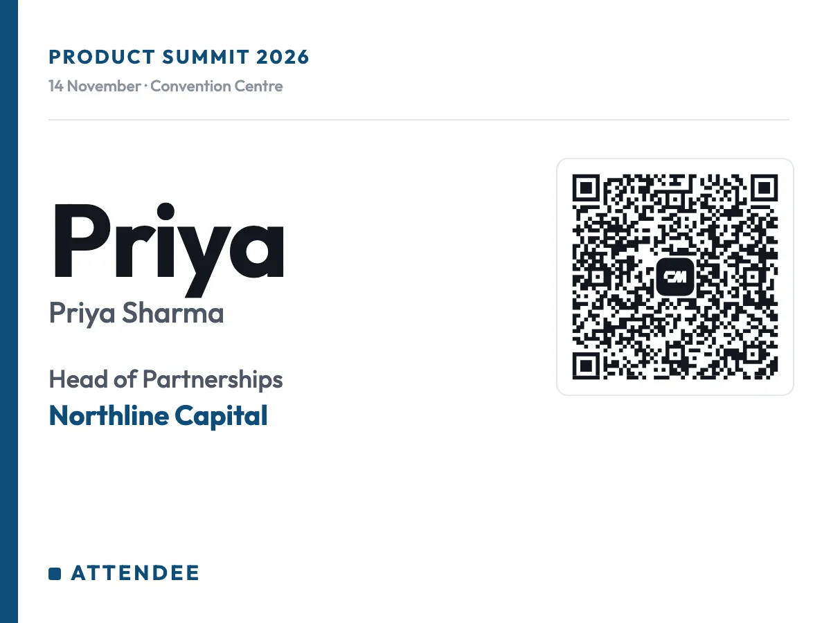 Minimal event badge template, attendee badge with a thin colour stripe