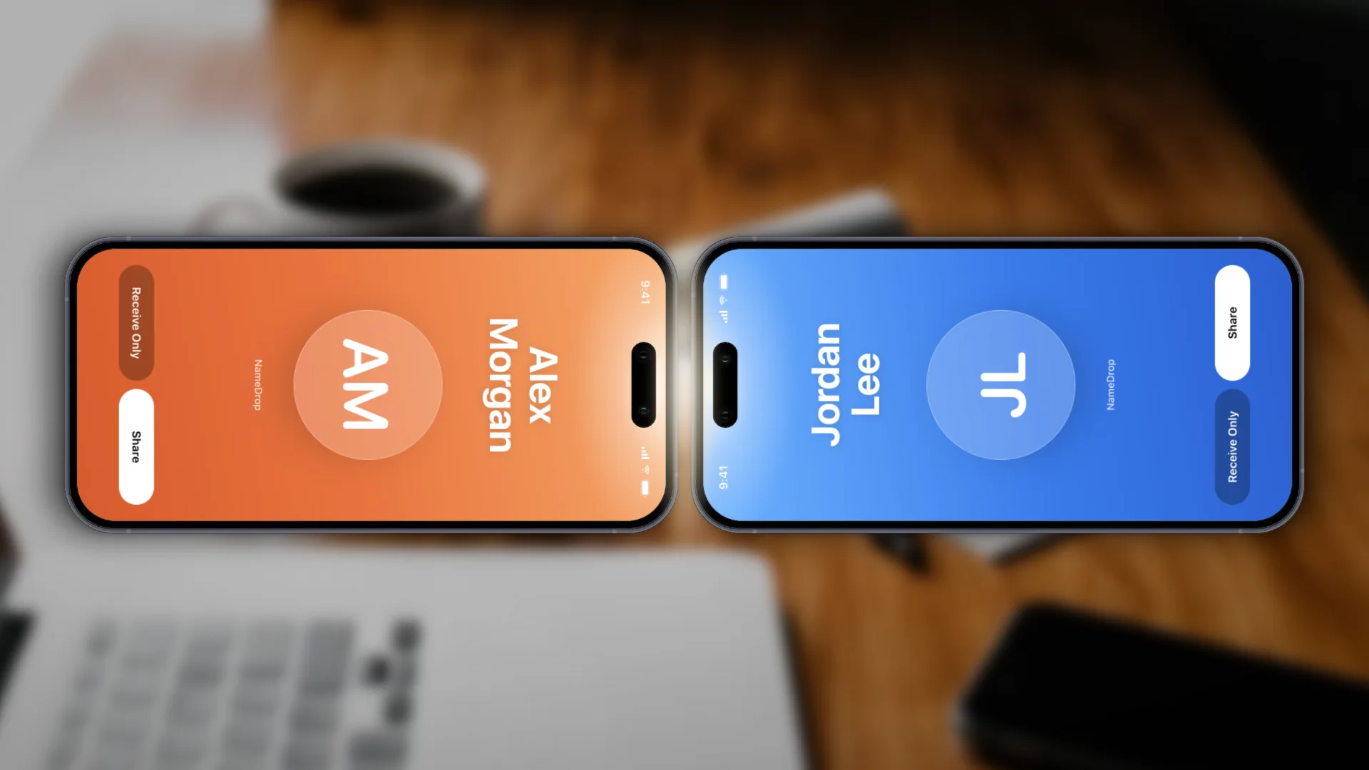 NameDrop contact exchange between two iPhones