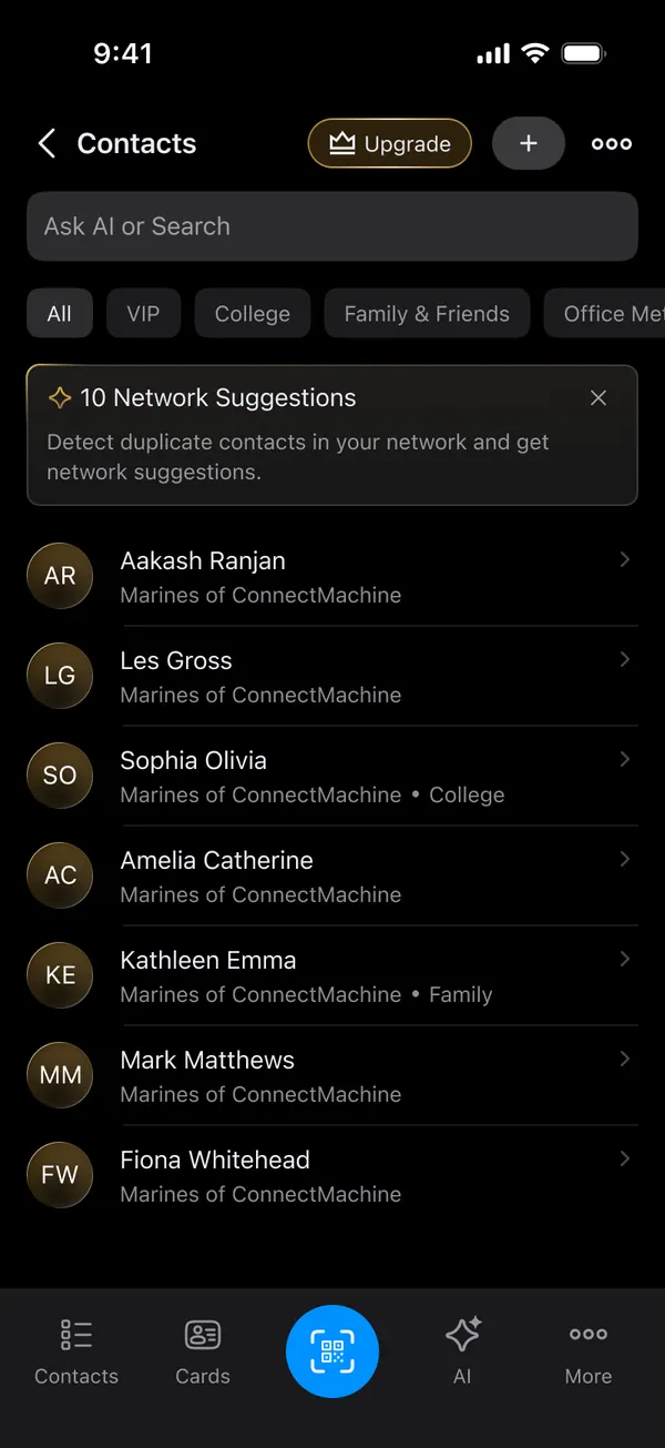 ConnectMachine app screen